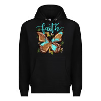 Black faith leopard butterfly Premium Hoodie - JahusDesignShop