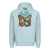 Blue Mist faith leopard butterfly Premium Hoodie - JahusDesignShop