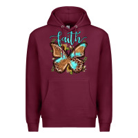 Burgundy faith leopard butterfly Premium Hoodie - JahusDesignShop