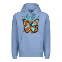 Colony Blue faith leopard butterfly Premium Hoodie - JahusDesignShop