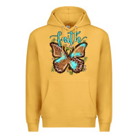 Mustard faith leopard butterfly Premium Hoodie - JahusDesignShop