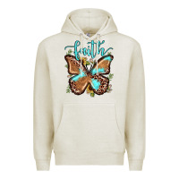 Oatmeal Heather faith leopard butterfly Premium Hoodie - JahusDesignShop