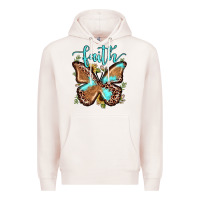 Pale Pink faith leopard butterfly Premium Hoodie - JahusDesignShop