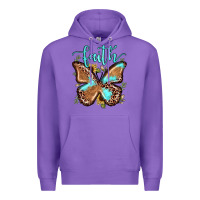 Purple faith leopard butterfly Premium Hoodie - JahusDesignShop