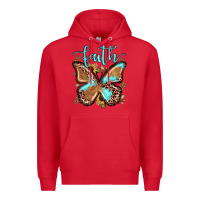 Red faith leopard butterfly Premium Hoodie - JahusDesignShop