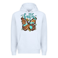 White faith leopard butterfly Premium Hoodie - JahusDesignShop