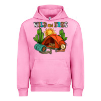 Fuchsia Pink wild and free camp Urban Hoodie - AdoDesignShop