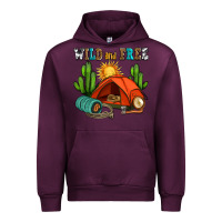Mauve Wine wild and free camp Urban Hoodie - AdoDesignShop