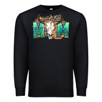 Black mom with bull skull Premium Sweatshirt - Zillion Design Studio