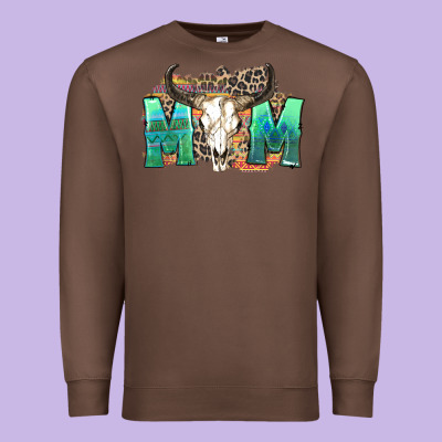 Premium Sweatshirt mom with bull skull