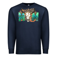 Navy mom with bull skull Premium Sweatshirt - Zillion Design Studio