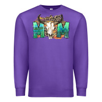 Purple mom with bull skull Premium Sweatshirt - Zillion Design Studio