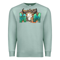 Seafoam mom with bull skull Premium Sweatshirt - Zillion Design Studio