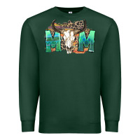 Sports Green mom with bull skull Premium Sweatshirt - Zillion Design Studio