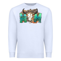 White mom with bull skull Premium Sweatshirt - Zillion Design Studio