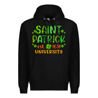 Black saint patrick university Premium Hoodie - Artiststas