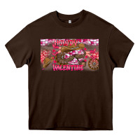 Chocolate Brown Howdy Valentine Heavy Core Tee - CowhideDigitalArt