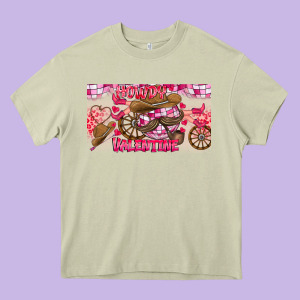 Howdy Valentine Heavy Core Tee Designed By Cowhidedigitalart