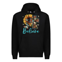 Black believe leopard cross sunflower butterfly Premium Hoodie - JahusDesignShop