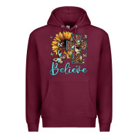 Burgundy believe leopard cross sunflower butterfly Premium Hoodie - JahusDesignShop