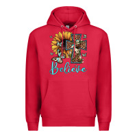 Cardinal believe leopard cross sunflower butterfly Premium Hoodie - JahusDesignShop