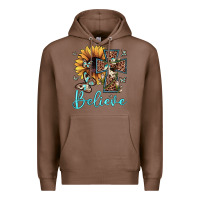 Chestnut believe leopard cross sunflower butterfly Premium Hoodie - JahusDesignShop