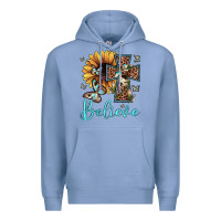 Colony Blue believe leopard cross sunflower butterfly Premium Hoodie - JahusDesignShop