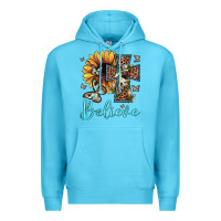 Ocean Blue believe leopard cross sunflower butterfly Premium Hoodie - JahusDesignShop