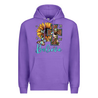 Purple believe leopard cross sunflower butterfly Premium Hoodie - JahusDesignShop