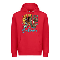 Red believe leopard cross sunflower butterfly Premium Hoodie - JahusDesignShop
