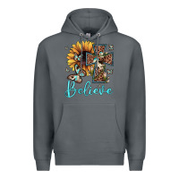 Rock believe leopard cross sunflower butterfly Premium Hoodie - JahusDesignShop