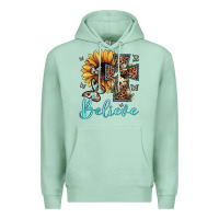 Seafoam believe leopard cross sunflower butterfly Premium Hoodie - JahusDesignShop