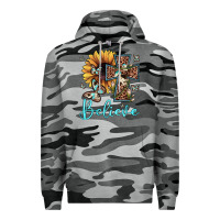 Slate Camo believe leopard cross sunflower butterfly Premium Hoodie - JahusDesignShop