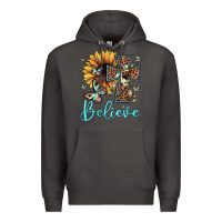 Smoke believe leopard cross sunflower butterfly Premium Hoodie - JahusDesignShop