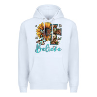 White believe leopard cross sunflower butterfly Premium Hoodie - JahusDesignShop