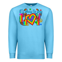 Ocean Blue its okay to say gay Premium Sweatshirt - texasbilliewilder