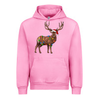 Fuchsia Pink reindeer Urban Hoodie - JahusDesignShop