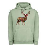 Pigment Oil Green reindeer Urban Hoodie - JahusDesignShop