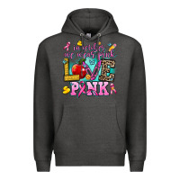 Charcoal Heather in october we wear pink love pink Premium Hoodie - AdoDesignShop