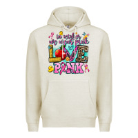Oatmeal Heather in october we wear pink love pink Premium Hoodie - AdoDesignShop
