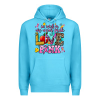 Ocean Blue in october we wear pink love pink Premium Hoodie - AdoDesignShop