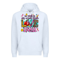 White in october we wear pink love pink Premium Hoodie - AdoDesignShop