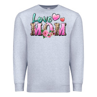 Heather Grey love mom Premium Sweatshirt - Zillion Design Studio