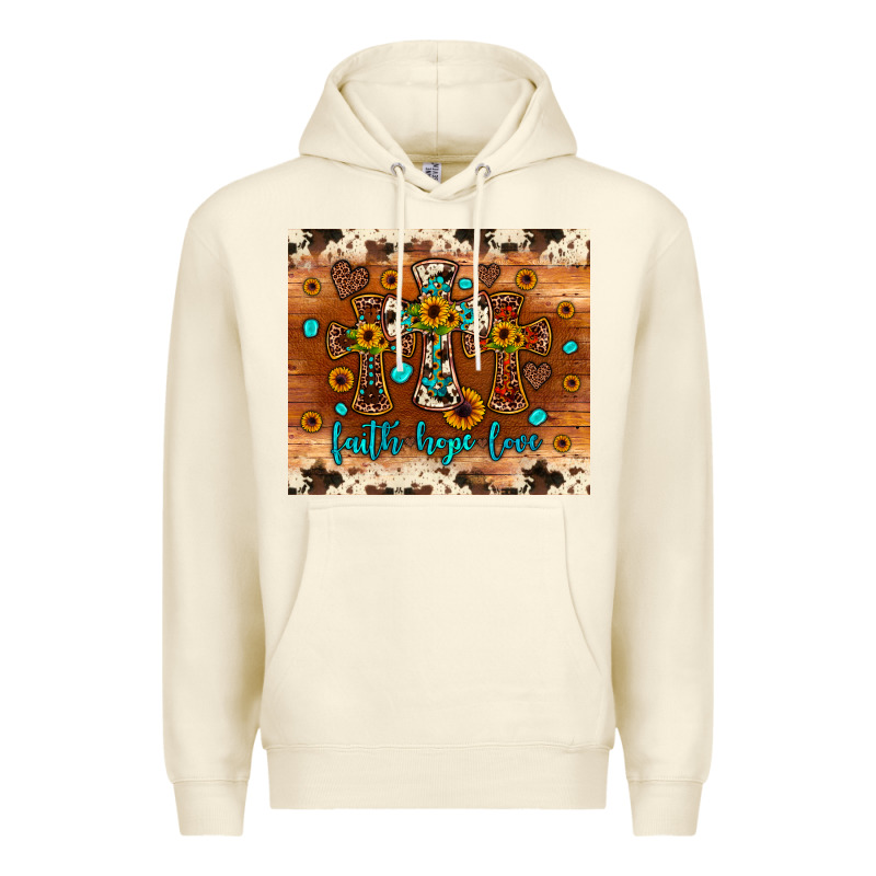 Faith Hope Love Cross Premium Hoodie by JahusDesignShop | Teevron