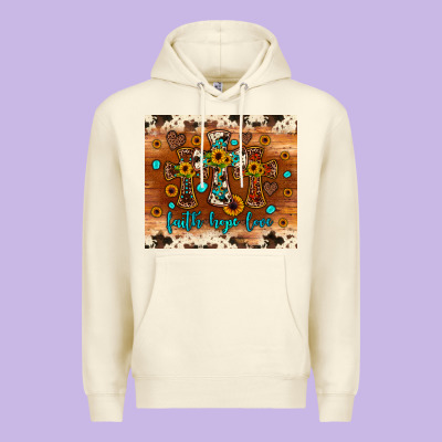 Faith Hope Love Cross Premium Hoodie Designed By Jahusdesignshop