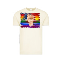 Vintage Arctic lgbtq flag and american flag with hand Vintage Tee - Artiststas