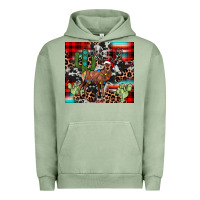 Pigment Oil Green christmas reinder Urban Hoodie - JahusDesignShop