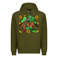 Army Green cowboy with shamrock Premium Hoodie - Artiststas