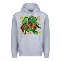 Heather Grey cowboy with shamrock Premium Hoodie - Artiststas