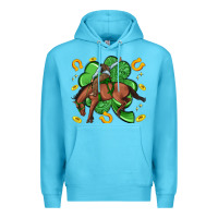 Ocean Blue cowboy with shamrock Premium Hoodie - Artiststas